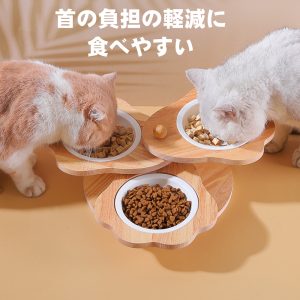 ネコボウル 猫食器 猫 フードボウル 高さがある 台猫用 エサ皿 3匹 多頭 フードボウル 食べやすい ペット食器台 斜めで設計 フードスタンド ペット食器台 フードボウル 食べやすい 木製 ねこ ご飯台 猫 餌皿 フードボウル 猫 えさ 皿 小型犬用 食器 ダイニング フードボール ペット食器